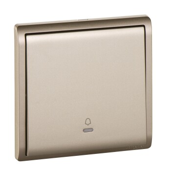 10A 250V 1Gang Bell Pressswitch, Wine Gold - Schneider Electric