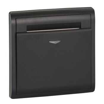 16A 250V Electronic Key Card Switch with Time Delay, Matt Black - Schneider Electric