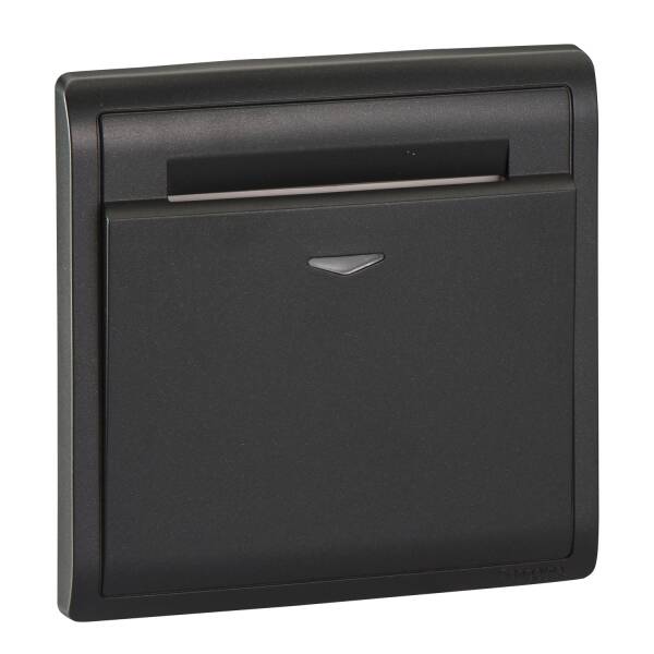 16A 250V Electronic Key Card Switch with Time Delay, Matt Black - 1