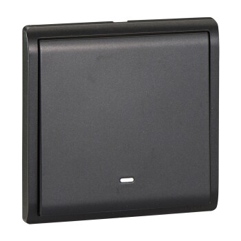 16AX 250V 1Gang Intermediate switched with Fluorescent Locator,Matt Black - Schneider Electric