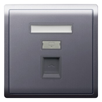 1G RJ45 Data Outlet, Cat 5e, Keystone on Shuttered Wallplate - Schneider Electric