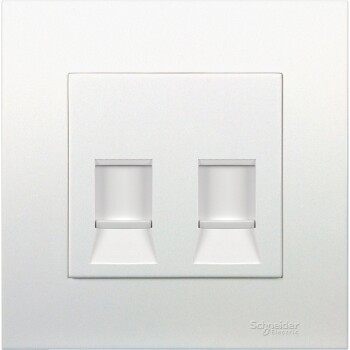 2 Gang Category 6 Data Outlet with Shutter - Schneider Electric