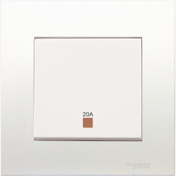 20A 250V 1 Gang Double Pole Switch with Neon and Earth - Schneider Electric