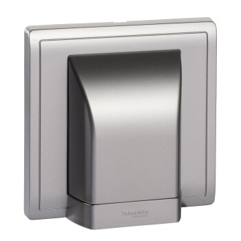 45A 250V 1 Gang Connection Unit, Aluminium silver - Schneider Electric