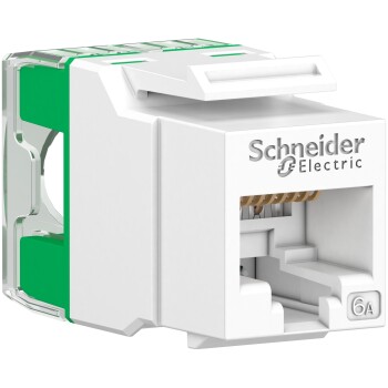 Actassi S-110 Connector RJ45 Keystone Unshielded Cat6A White - bag x 1 - Schneider Electric