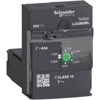 Advanced control unit, TeSys Ultra, 1.25-5A, 3P motors, protection & diagnostic, class 10, coil 24V DC - Schneider Electric