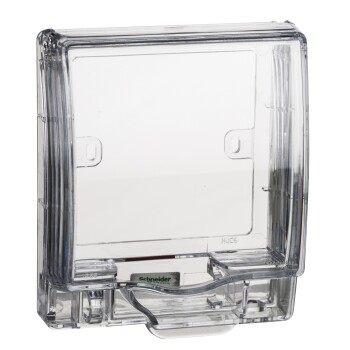 Full-Time Weatherproof Single Gang Socket Cover (Transparent) IP55 - Schneider Electric