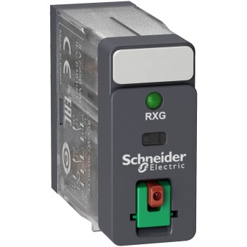 Harmony, Interface plug-in relay, 5 A, 2 CO, with LED, with lockable test button, 220 V AC - Schneider Electric