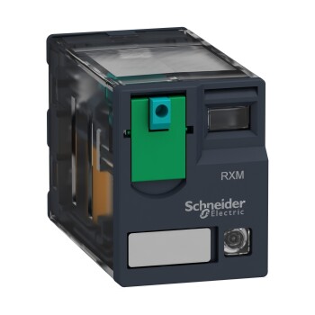 Harmony, Miniature plug-in relay, 6 A, 4 CO, with LED, with lockable test button, 24 V DC - Schneider Electric