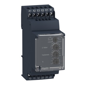 Harmony, Modular 1-phase voltage control relay, 5 A, 2 CO, range 15..600 V, 24..240 V AC/DC - Schneider Electric