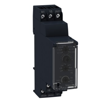 Harmony, Modular timing relay, 8 A, 2 CO, 0.1 s…100 h, multifunction, 24 V DC / 24...240 V AC/DC - Schneider Electric