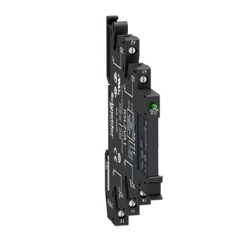 Harmony, Slim interface relay pre-assembled, 6 A, 1 CO, with LED, with protection circuit, screw connectors, 110 V AC/DC - Schneider Electric