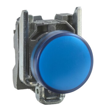 Harmony XB4, Pilot light, metal, blue, Ø22, plain lens with integral LED, 230...240 VAC - Schneider Electric