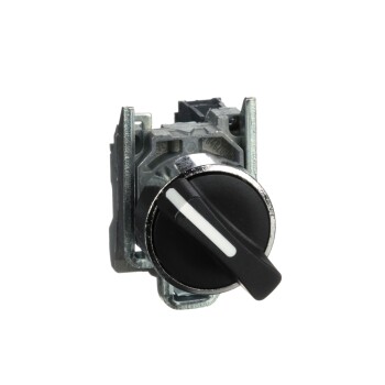 Harmony XB4, Selector switch, metal, black, Ø22, 2 positions, stay put, 1 NO - Schneider Electric