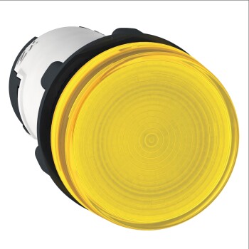 Harmony XB7, Monolithic pilot light, plastic, yellow, Ø22, plain lens for BA9s bulb, <lt/>= 250 V - Schneider Electric