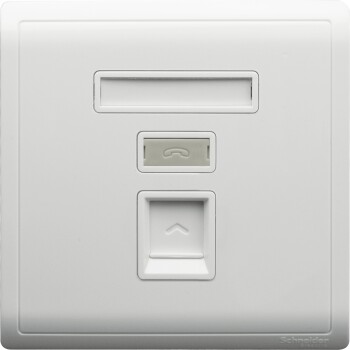 Keystone Wallplate, Actassi, 1 gang, shuttered, without module, white - Schneider Electric