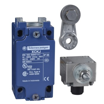 Limit switch, XC Standard, XCKJ, steel roller lever, 1NC+1 NO, snap action, Pg13 - Schneider Electric