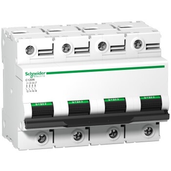 Miniature circuit-breaker, Acti9 C120N, 4P, 125 A, C curve, 10000 A (IEC 60898-1), 10 kA (IEC 60947-2) - Schneider Electric