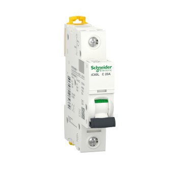 Miniature circuit-breaker, Acti9 iC60L, 1P, 20 A, C curve, 15000 A (IEC 60898-1), 25 kA (IEC 60947-2) - Schneider Electric