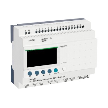 Modular smart relay, Zelio Logic, 24 I/O, 24 V AC, clock, display - Schneider Electric