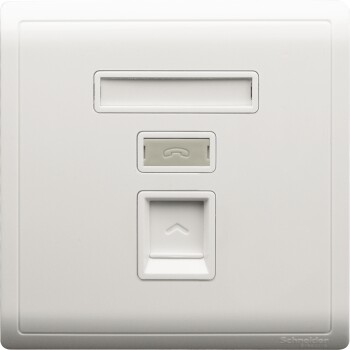 Pieno - 1 gang telephone socket - keystone on shuttered wallplate - Schneider Electric