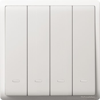 Pieno - 10A 250V - 4 gang 1 way switch with fluorescent locator - Schneider Electric