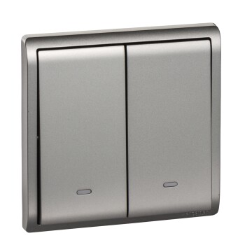 Pieno - 16A 250V - 2 gang 2 way switch with fluorescent locator (AS) - Schneider Electric