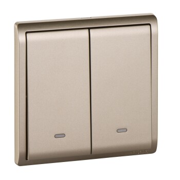 Pieno - 16A 250V - 2 gang 2 way switch with fluorescent locator (WG) - Schneider Electric