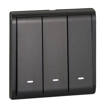 Pieno - 16A 250V - 3 gang 1 way switch with fluorescent locator (MB) - Schneider Electric