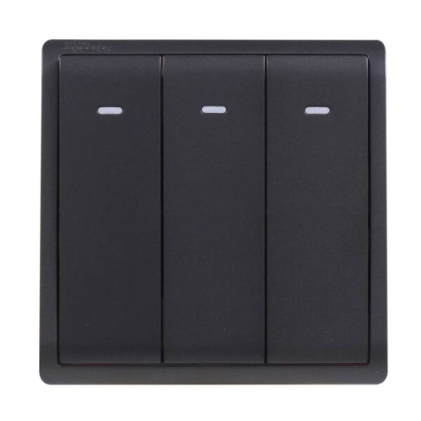 Pieno - 16A 250V - 3 gang 2 way switch with fluorescent locator (MB) - 1