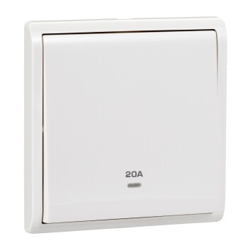 Pieno - 20A 250V - 1 gang double pole switch with neon - Schneider Electric