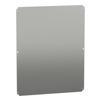 Plain mounting plate H1000xW800mm Galvanised sheet steel Reversible dimension - Schneider Electric
