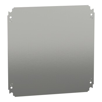 Plain mounting plate H400xW400mm made of galvanised sheet steel - Schneider Electric
