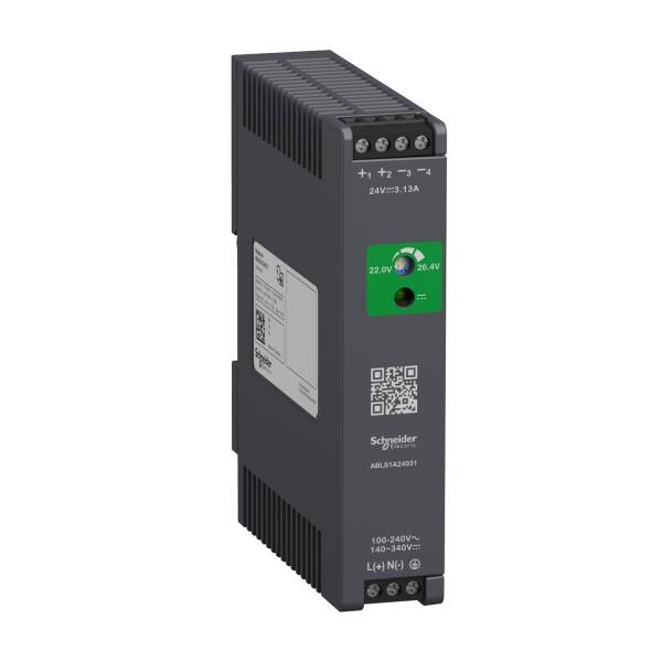 Regulated Power Supply, 100-240V AC, 24V 3.1 A, single phase, Optimized - 1