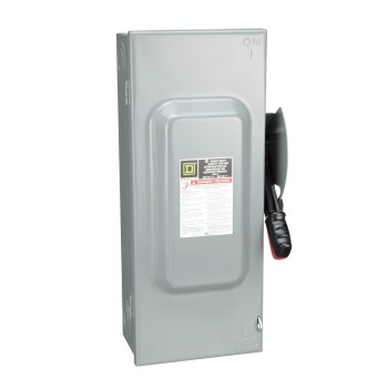 Safety switch, heavy duty, non fusible, 100A, 3 wire, 3 poles, 100hp, 600VAC/DC, Type 1 - Schneider Electric