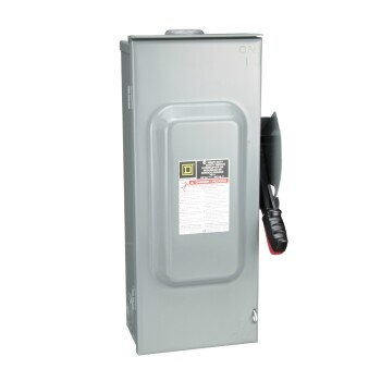 Safety switch, heavy duty, non fusible, 100A, 3 wire, 3 poles, 100hp, 600VAC/DC, Type 3R, bolt on hub provision - Schneider Electric