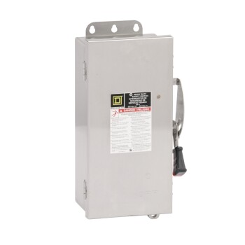Safety switch, heavy duty, non fusible, 30A, 3 wire, 3 poles, 30hp, 600VAC/DC, Type 4, 4X, 5, 304 stainless steel - Schneider Electric
