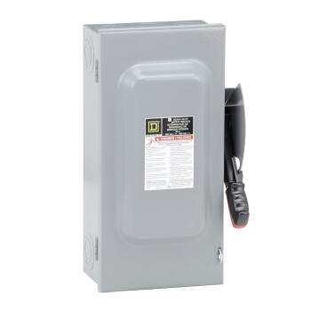 Safety switch, heavy duty, non fusible, 60A, 3 wire, 3 poles, 60hp, 600VAC/DC, Type 1 - Schneider Electric