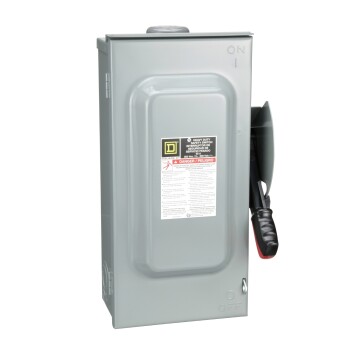 Safety switch, heavy duty, non fusible, 60A, 3 wire, 3 poles, 60hp, 600VAC/DC, Type 3R, bolt on hub provision - Schneider Electric