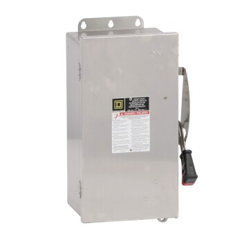 Safety switch, heavy duty, non fusible, 60A, 3 wire, 3 poles, 60hp, 600VAC/DC, Type 4, 4X, 5, 304 stainless steel - Schneider Electric