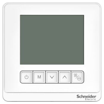 SpaceLogic thermostat, fan coil proportional, networking, LCD 5 Button, 4P, 3 fan, modbus, external sensor, 240V, white - Schneider Electric