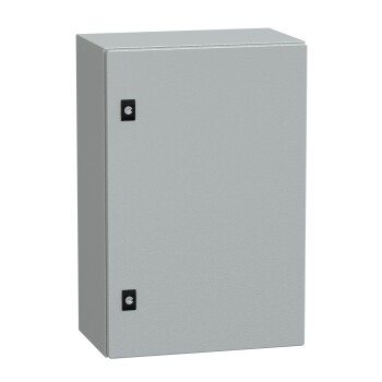 Spacial CRN plain door w/o mount.plate. H600xW400xD250 IP66 IK10 RAL7035.. - Schneider Electric