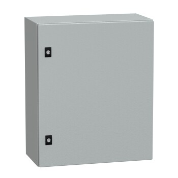 Spacial CRN plain door w/o mount.plate. H600xW500xD250 IP66 IK10 RAL7035.. - Schneider Electric