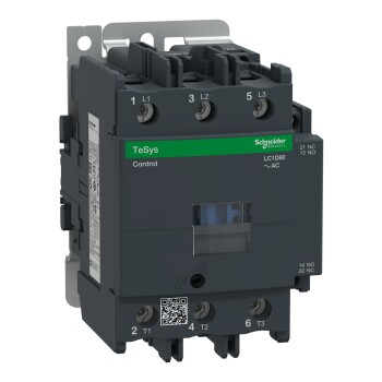 TeSys Deca contactor , 3P(3 NO) , AC-3/AC-3e , <lt/>= 440V, 80A , 220V AC 50/60 Hz coil - Schneider Electric
