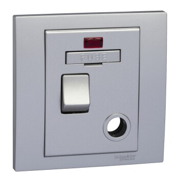 Vivace - switched fuse mechanism - 13 A 250 V - aluminium silver - Schneider Electric