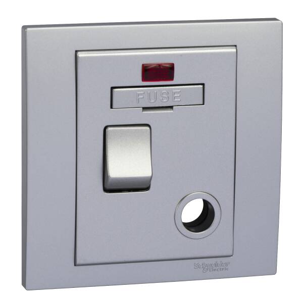 Vivace - switched fuse mechanism - 13 A 250 V - aluminium silver - 1